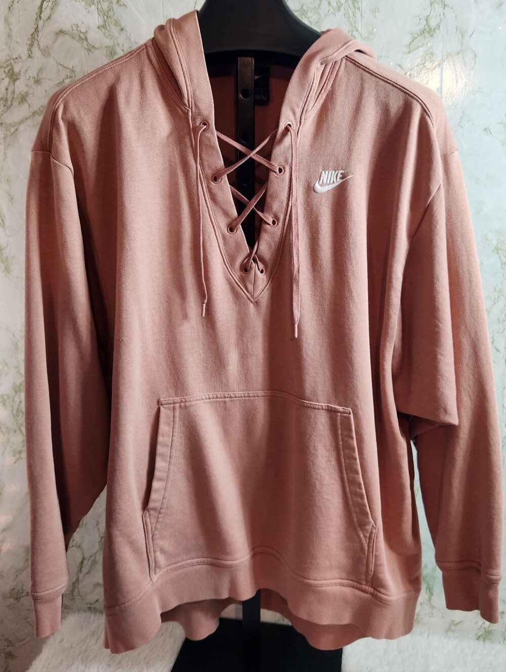 NIKE Lace Front Hooded Sweatshirt